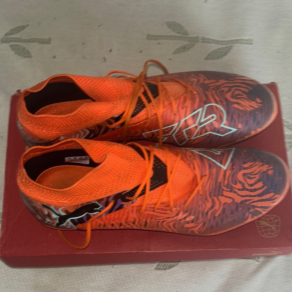 Puma Orange and Black Soccer Cleats